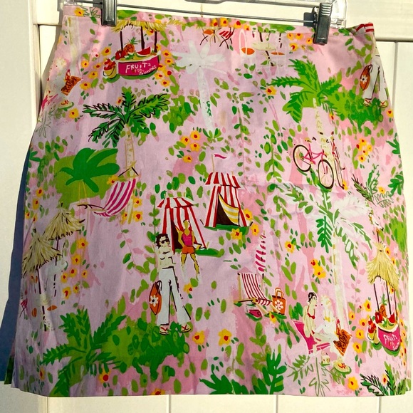 Larry Levine beach 🏖️ print pink/green skort size 12 - Picture 1 of 5